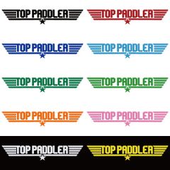 ステッカー 【 TOP PADDLER トップパドラー 】 選べる10色 縦4.5ｃｍ×横25ｃｍ おもしろい かっこいい オリジナルステッカー 釣り フィッシング カヤック ゴムボート カヌー サップ SUP カッティングステッカー