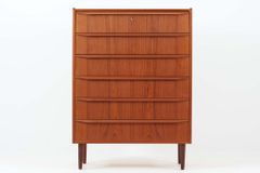 デンマーク製 6段チェスト チーク材 幅79cm 北欧ビンテージ家具/DK17515