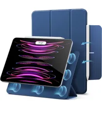 ★ESR iPad Pro 13インチ ケース M4 2024専用 強力マグネット吸着式 スリムな三つ折りスタンドケース Pencil Pro/USB-C完全対応 自動ウェイク/スリープ 耐久性保護 Reboundシリーズ ネイビーブルー