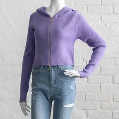 夢展望公式 [新品未使用] キラキラジップコンパクトパーカー [ラベンダー] 他カラー別ページ有 diablebaiser ニットトップス ニットカーディガン（長袖） 532977-02