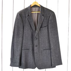 5TA066】ドイツ製 ヒューゴボス BOSS 3つボタン シングル ジャケット 50 / L ダークグレー 袖口5つ釦 春秋冬対応 50140672【中古】【メンズビジネス】202501
