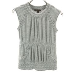 LOUIS VUITTON ルイヴィトン イタリア製 カシミヤブレンド ノースリーブ ニット S グレー レディース 古着