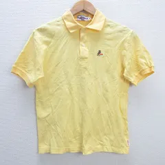 z■ミキハウス/MIKIHOUSE 半袖ポロシャツ 鹿の子【M】黄/men's/43【中古】■