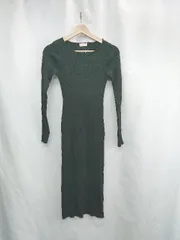 ◇ ⊇ RESEXXY リゼクシー リブニット スリット加工 長袖 ロング丈 ワンピース サイズM ブラック レディース E  【1502060018180】