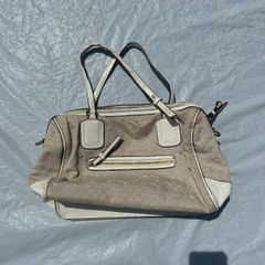 訳あり正規品】PRADA プラダ キャンバス×レザー ミニ ボーリングバッグ