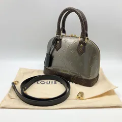 LOUIS VUITTON ルイヴィトン ヴェルニ×モノグラム×エピレザー アルマBB M44862 ハンドバッグ ショルダーバッグ 2way シャンパーニュ メタリゼグレー ブラウン ブラック ゴールド金具 パドロック 限定品 【中古】Aランク　2_238