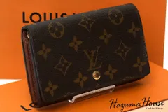 【美品】ルイヴィトン LV LOUISVUITTON モノグラム 二つ折り財布 ポルトモネビエ トレゾール 札入れ 小銭入れ ブラウン メンズ レディース m193