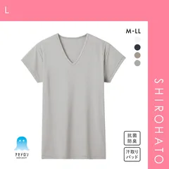 おトク【メール便】【SHIROHATO公式】【正規品・新品】グンゼ GUNZE アセドロン 汗取り付き Vネック Tシャツ 短袖 半袖 メンズ インナー(L)