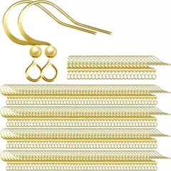 【在庫処分】(金 30個) 手作り DIY材料 ジュエリー用 ピアス金具 金属アレルギー対応 釣針ピアス 丸玉付き 約15組（30個）セット ピアスフック 【Arti-Cipes】316ステンレス
