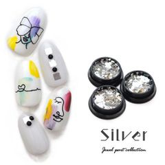 [Free Shipping] Holographic Beautiful Silver Diamond Square Rhombus Gel Nail Art Nail Gel Nail Silver with Case | Nail Supplies Nail Goods Glitter Parts Nail Parts Nail Studio [Beautiful Silver]