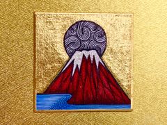 風水開運絵画】縁起＊超幸運 赤富士＊金運、仕事運UP＊玄関