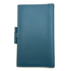 【極美品】HERMES　エルメス　アジェンダ　手帳カバー　ブルージーン　青　レザー