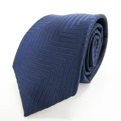 ポロクラブ ブランド ネクタイ ストライプ柄 ヘリンボーン柄 PO メンズ ネイビー POLO CLUB 【中古】