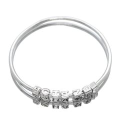 シャネル CHANEL ロゴ キューブ バングル ブレスレット シルバー 01P メタル 合金 レディース【中古】