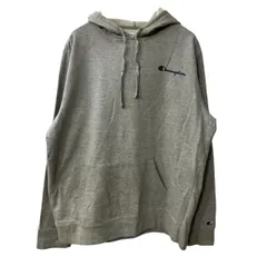Champion ロゴスウェット パーカー L グレー チャンピオン フーディー プルオーバー ワンポイントロゴ 古着卸 アメリカ仕入 a709-5521