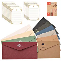 【特価商品】10色 おしゃれ 大人 手紙16枚 シンプル 便箋セット 封筒10枚 招待状 結婚式 レターセット お祝い 挨拶状