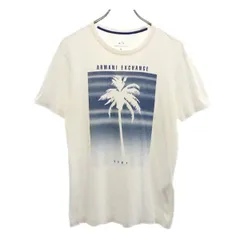 アルマーニエクスチェンジ プリント 半袖 Tシャツ S 白系 ARMANI EXCHANGE ロゴ メンズ 【中古】  【230619】 メール便可