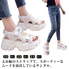 ベルトサンダル 厚底 スポーツサンダル 8cmヒール スニーカーサンダル レディース 厚底 痛くない 歩きやすい サンダル カジュアル 韓国ファッション 美脚 靴　22～24.5cm#lella3185