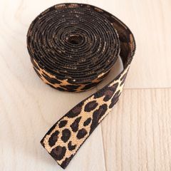 平ゴム ヒョウ柄 2.5cm幅 2m カット 豹柄 ひょう柄 弾性 ストレッチ 厚手 柔らかい ゴム 手芸 材料 ハンドメイド DIY ベルト　ゴムベルト