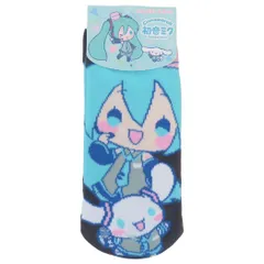 【メール便】初音ミクxシナモロール 女性用靴下 ジャガードソックス ミュージック サンリオ ジェイズプランニング レディースソックス キャラクター グッズ 