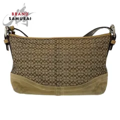 COACH コーチ ミニシグネチャー ベージュ ブラウン シルバー金具 キャンバス ショルダーバッグ ポシェット 斜め掛け可能 レディース 406628【中古】