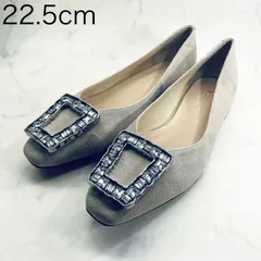 【新品 訳あり】カリーノ　スクエアビジューフラットパンプス　22.5㎝　ベージュ