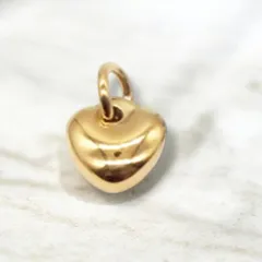 ハート ゴールド ネックレス ステンレス トップ チャーム 18K 仕上げ レディース キュート 可愛い カワイイ デザイン