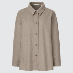 ブラッシュドジャージーシャツジャケット　ユニクロ　新品未使用　M