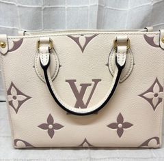 Louis Vuitton/ ルイヴィトン  バイカラー モノグラムアンプラント オンザゴーPM  クレーム×ボワドローズ レザー レディースM45654 ※底スレあり（画像確認おねがいします）M-1111