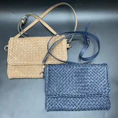 A350 色違い2点セット銀座Kanematsu レザー ショルダーバッグ レディース カネマツ メッシュレザー 定価3万円以上 ネイビー ベージュ 本革