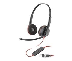 【迅速発送】【限定】Poly 有線ヘッドセット Blackwire 3220 (国内正規品) USB-C & USB-A ノイズキャンセリング マイク付き 軽量 【2年間メーカー保証】 windows mac Chrome Web会議用 イヤホン マイク (旧