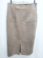 ◇ ⊇ Simplicite シンプリシテェ 膝下丈 タイト スカート サイズS ブラウン レディース P  【1409090000218】