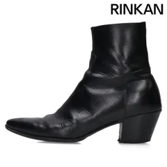 CELINE / セリーヌ メンズ サイドジップヒールブーツ 40 CELINE(セリーヌ) サイドジップヒールブーツ ブラック×シルバー