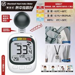黒球式熱中指数計 暑さ指数 WBGT 測定器 計測器 暑さ対策 温度計 湿度計 輻射熱 黒球式熱中症指数計 黒球式熱中症計 アラーム機能 熱中警戒アラーム 送料無料