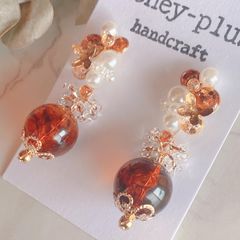 べっ甲×金箔ゴールド ライン ピアス/イヤリング - メルカリ