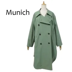 極美品 ミューニック 定価4.2万 ウルトラベールツイルトレンチポンチョコート グリーン S オーバーサイズ 日本製 MN231C25 Munich ◆T1