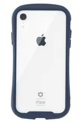 【在庫処分】XR iPhone ケース Reflection クリア 強化ガラス iFace (ネイビー)