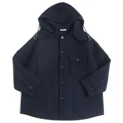 極美品□19AW MARNI/マルニ JUMU0037K0 フーデッド ウールジャケット/シャツジャケット ネイビー 44 イタリア製 正規品 メンズオススメ◎のサムネイル