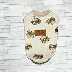 【DS胴回り36センチ】ぱくっとデリシャスバーガーのタンクトップ犬服