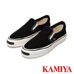 【KAMIYA/カミヤ】"Cornell" Vulcanized Slip on Sneaker - BLACK / "コーネル" ヴァルカナイズ スリッポンスニーカー / G14FW701【送料無料】