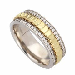 damas ダマス 360度回転 ダイヤモンド(0.51ct) リボルバー リング 日本サイズ約16号 #53 750 18K YG WG イエローゴールド ホワイトゴールド【送料無料】【中古】25010118