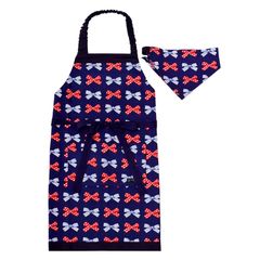COLORFUL CANDY STYLE 子供用 キッズエプロン 女の子 三角巾 セット 小学生 着脱簡単 130-160 ポルカドットとストライプのフレンチリボン(ネイビー) N1237930 0
