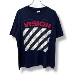 80s VISION STREET WEAR Print T-Shirt Made in USA 【L】 80年代 ヴィジョン ストリート Tシャツ シングルステッチ 半袖 アメリカ製 USA製 ブラック VINTAGE USED ヴィンテージ ビンテージ