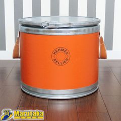 希少】エルメス サドルボックス 馬具缶 オレンジL 65cm | Mercari