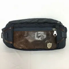 オロビアンコ　Orobianco　イタリア製　ウエストバッグ　ダークネイビー×茶　頑丈な金具　管NO.WB8-27<sale>