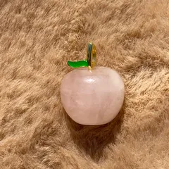 117  ローズクォーツ　りんご　天然石ペンダントトップ