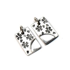 満月と桜 シルバー ペアペンダントトップ
