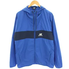 ニューバランス NEW BALANCE アンプリファイド NB Athletics ウインドブレーカー マウンテンパーカー ジャケット ナイロン ジップアップ M 青 ブルー 紺 ネイビー MJ21500 /HN