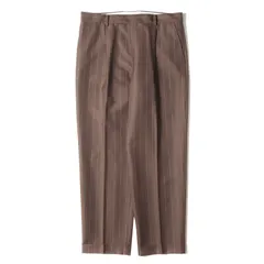 ワコマリア プリーツトラウザーType-2 ブラウンラメステッチ Mサイズ WACKO MARIA ワコマリア 22AW×DORMEUIL STRIPED PLEATED