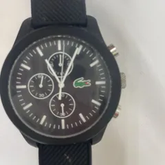 N 処分価格【中古】LACOSTE ブラック クロノグラフ 時計　不動
